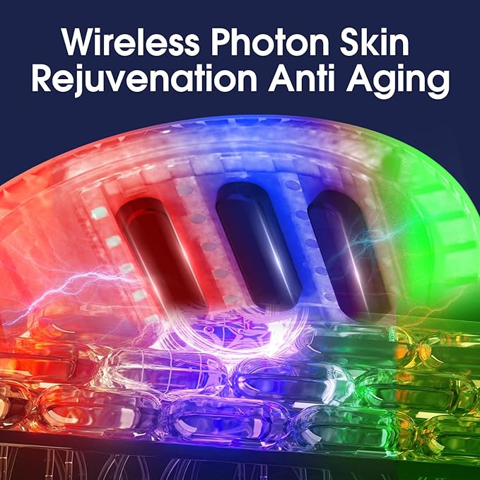 Neck Firming Device, Neck Tightening Machine Wrinkles Remover for Neck Lift, Led Red Blue Green Light