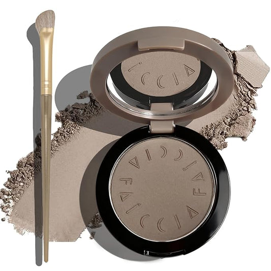 Cool Toned Contour Palette with Mirror, Taupe Grey Contour Powder for Fair Pale Light Cool Toned Skin,Neutralizes Redness, No Orange, Nose Contouring Bronzer Powder with Nose Contour Brush