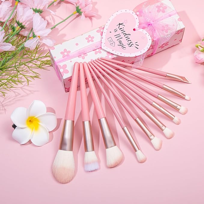 Christmas Gifts for Tween & Teen Girls, 11PCS Birthday Gifts Basket Teen Girls Trendy Stuff with Empowering Tasks Make up Brushes & Bag, Beauty Advent Calendar Wrapped Gifts Box