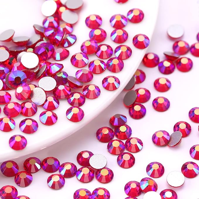 Novani Crystal Rhinestones, Flatback Loose Gemstones 1440pcs Glass Rhinestones for Clothes Shoes Crafts Makeup Nail Art and DIY Decorations(SS16, Light Siam AB)