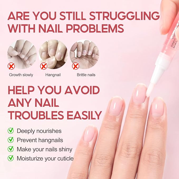 Peacecolor 16Pcs Cuticle Oil Pen for Nails Portable Nail Moist Nail Strengthener Nails Care Kit for Treatment Care Nail Softener and Strengthener