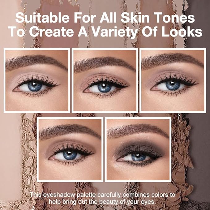 Mini Taupe Grey Palette: Your go-to for natural & smokey looks! This ultra-blendable, matve formula creates the perfect contour & nude eye. Made to make blue & green eyes pop!