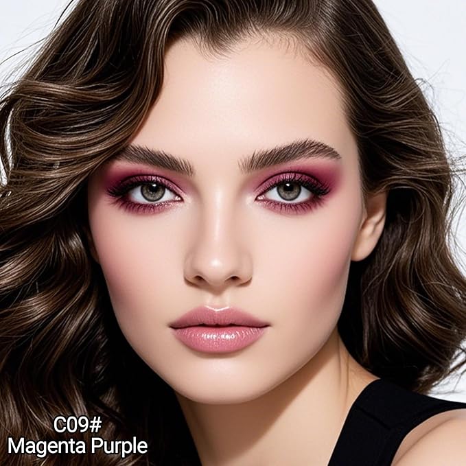 Erinde Waterproof Cream Eyeshadow Stick, Magenta Purple Shimmer Eye Shadow Sticks, Cream to Powder Eyeshadow Crayon, Buildable & Blendable Long-Lasting Eye Shadow Stick, Vegan & Cruelty-Free, C09