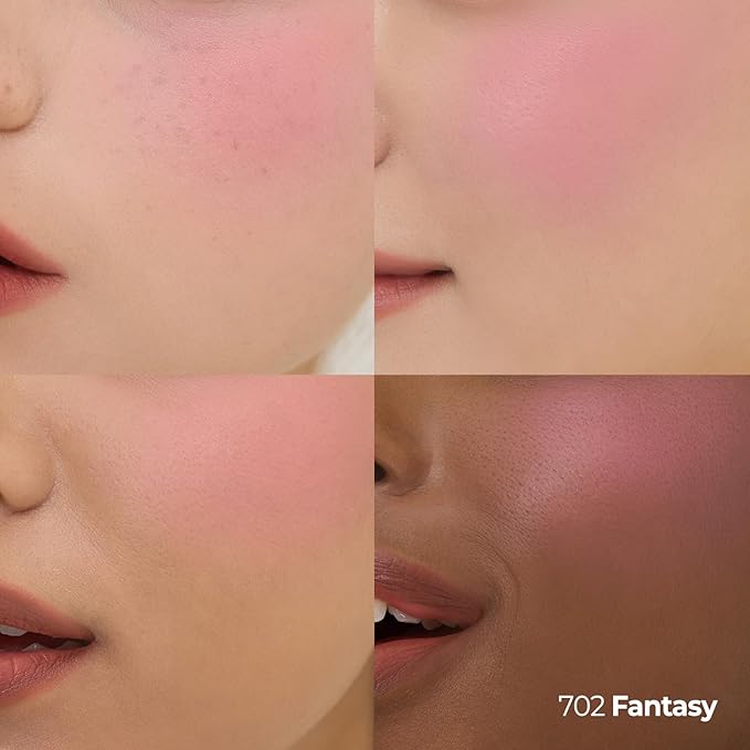 Laka Love Silk Blush, Radiant Powder Blush, Silky, Buildable Color with a Natural Glow, Long Lasting, Moisturizing Formula for a Fresh, Flushed Look, K-Beauty (#702 Fantasy)