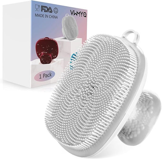 Silicone Face Scrubber for Men Facial Cleansing Brush Silicone Face Wash Brush Manual Waterproof Cleansing Skin Care Face Brushes for Cleansing and Exfoliating (White)