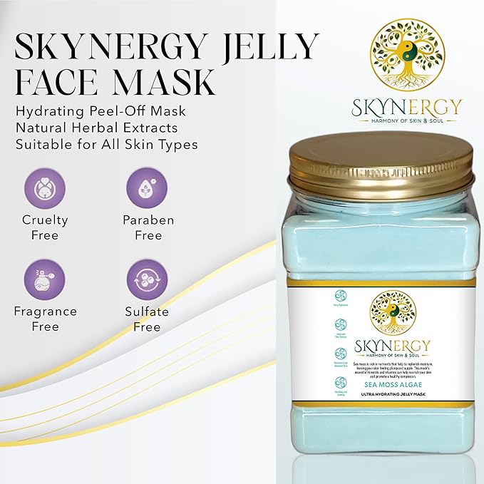 Sea Moss Algae Jelly Mask - Professional Grade Hydro Glo Peel Off Mask for Skin Hydration, Soothing Skin Glow - Suitable for All Skin Types, Vajafacial Jelly Mask | 12 Applications (30 Fl Oz)