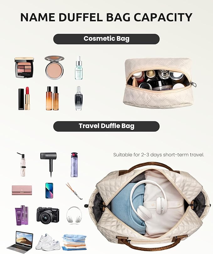 Gifts for Teenage Girls - Personalized Letter Duffle Bag with Shoe Compartment, Kids Overnight Bag, Women's Travel Bag, Gift for Women Friend (Letter A)
