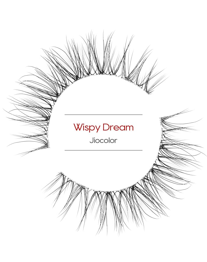 Natural False Eyelashes Clear Band Lashes Natural Look Jiocolor Wispy Faux Mink Lashes Demi-wispies Fake Lahes 12MM 7 Pairs Wispy Dream(7mm-12mm)