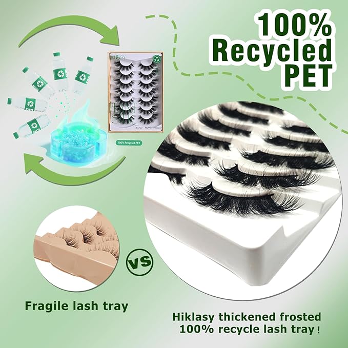 False Lashes 18mm Mink Lashes Full Strip Lashes 7 Pairs Pack Cat Eye Soft Fake Lashes Strips Reusable 25 Times,Pestañas Postizas Eye Lashes Wispy Lash Strips Eco Friendly Eyelash By Hiklasy
