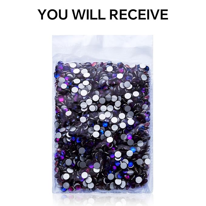 1440Pcs Purple Velvet Crystal Rhinestones,Glass Flatback Rhinestones Gemstones for Nail Face Makeup Art Crafts Clothes Decoration - (SS20,4.8mm,Purple Velvet)