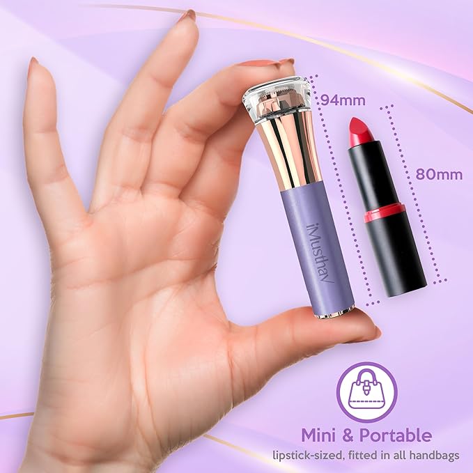 iMusthav Facial Hair Remover for Women – Painless 16mm Dual Ring Floating Head Blade, Portable, Electric Razor & Epilator for Flawless Face, Lips & Chin – with 18K Gold-Plated Head, 360° LED Light
