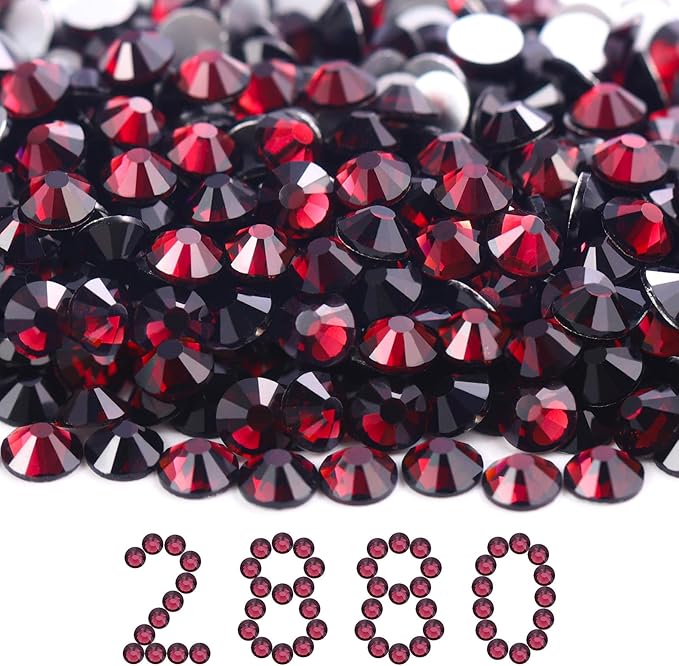 MEIBITE Flatback Rhinestones Bulk, 2880PCS Purple Rhinestones for Clothes DIY Decoration Crafts, Purple, SS30, 6.3-6.5mm