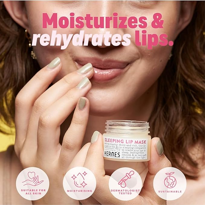 100% Natural Lip Butter Sleeping Lip Mask, Overnight Lip Moisturizer and Conditioner for Dry Lips. Intensive Lip Balm and Lip Therapy Skin Care with Mango butter (Original All Nighter)
