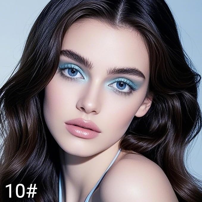 Erinde Waterproof Cream Eyeshadow Stick, Light Sky Blue Matte Eye Shadow Sticks, Cream to Powder Eyeshadow Crayon, Buildable & Blendable Long-Lasting Eye Shadow Stick, Vegan & Cruelty-Free, 10