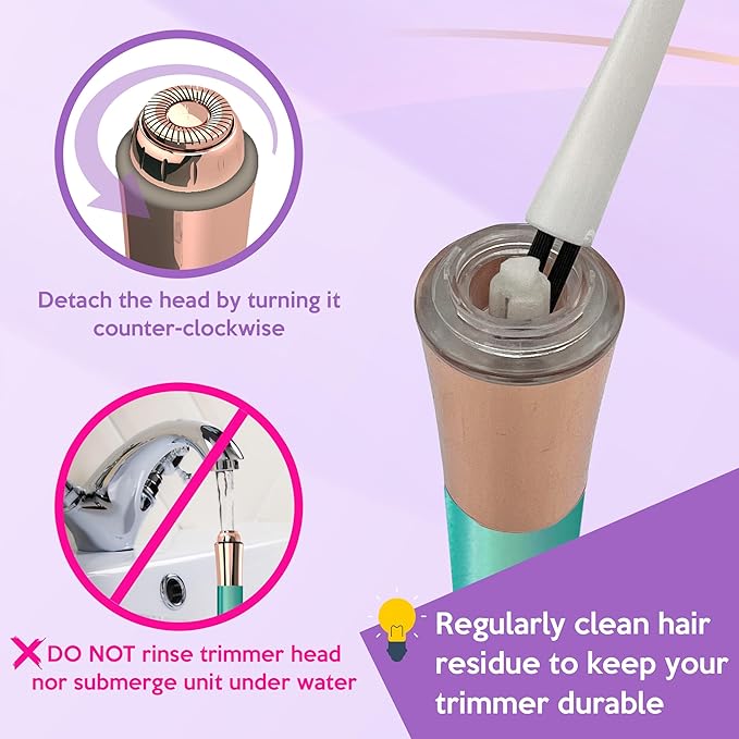 iMusthav Facial Hair Remover for Women – Painless 16mm Dual Ring Floating Head Blade, Portable, Electric Razor & Epilator for Flawless Face, Lips & Chin – with 18K Gold-Plated Head, 360° LED Light