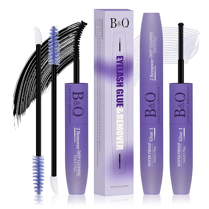 B&Q Lash Bond DIY Eyelash Glue and Lash Remover Fast Removal with No Residue (Bond and Remover)