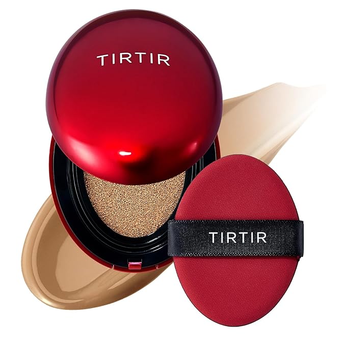[*Mini Size*] TIRTIR Mask Fit Red Cushion Foundation | Full coverage, Weightless, Skin fit, Satin Glow Finish, Korean Makeup BB Foundation, beauty, Tattoo cover up, Buildable (#34W Toffee, 0.15 Fl Oz)