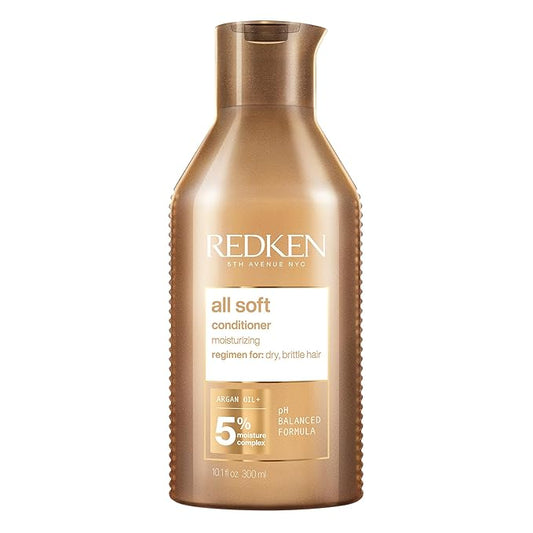 Redken All Soft Conditioner | For Dry, Brittle Hair | Moisturizes & Provides Intense Softness | With Argan Oil | 10.1 Fl Oz