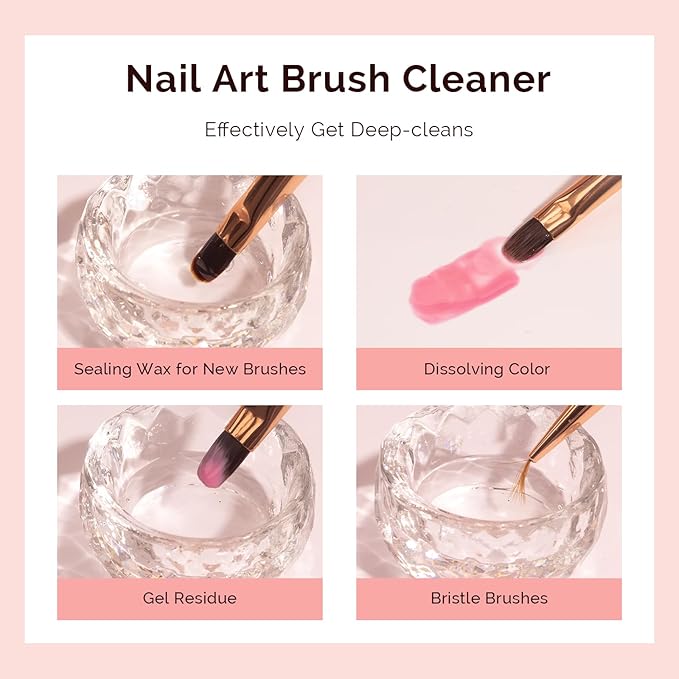 MelodySusie Nail Brush Cleaner, Acrylic Gel Nail Brushes Cleaning & Restoration Wax and Gel Removing Solution for Manicure Salon at Home 30ml/1fl.oz