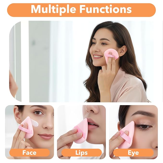 150PCS Powder Puffs for Face Powders, Triangle Powder Puff for Loose and Press, Makeup Sponge Powders Applicator for Face and Eye