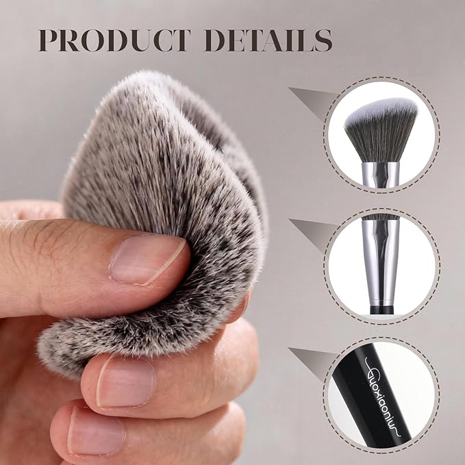 Angled Blush Brush, Bronzer Brush, Contour Brushes For Makeup, Foundation Brush, Angled Makeup Brush, Soft Dense Bristles Vegan & Cruelty-Free, Ideal For Liquid Cream And Powder Cosmetics