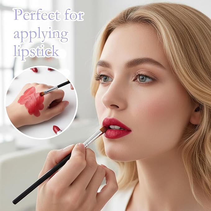 10 PCS Small Makeup Brushes, Eyeshadow Blending Concealer Brush Flat Concealer Brush Under Eye with Soft Synthetic Hairs, Portable Lipstick Eyebrow Foundation Brushes for Eyeshadow, Lipstick