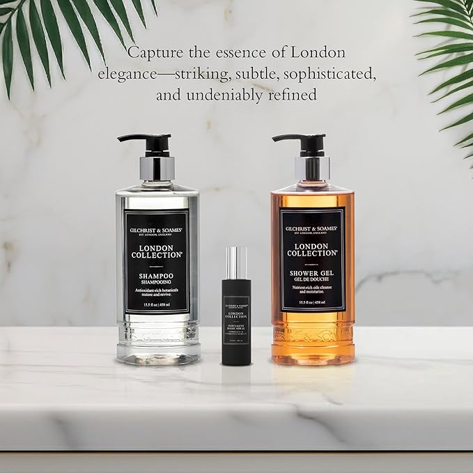 Gilchrist & Soames London Shower Gel & Body Wash – Hydrating Cleanser with Red Tea, Soy, & Grape Seed Oil – Sulfate, Paraben, & Cruelty Free Cleanse with Crisp, Clean Scent, 15.5 oz.