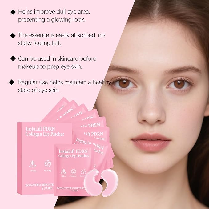 Collagen Eye Mask Under Eye Patches for Dark Circles & Puffiness, Hydrating Eye Masks with Collagen and Hyaluronic Acid, Skincare PDRN Eye Patches for Fine Lines, Revitalizing Treatment (3)