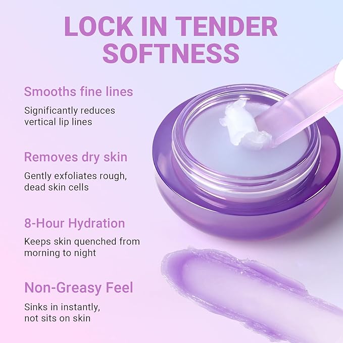 iMethod Lip Mask Overnight - Lip Sleeping Mask for Dry Lips, 8-Hour Hydrating Lip Balm with Hyaluronic Acid, Intense Moisturizing Lip Treatment to Nourish & Repair - Peach