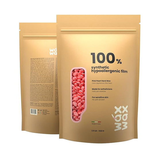 Wax Wax Pink Pearl Hard Wax Beads | Brazilian & Bikini Wax for Ultra Sensitive Skin | Rosin-Free, Hypoallergenic, Strip-Free, Low Melting, Cruelty-Free, Eco-Friendly Waxing Beads | Made In Italy-2.5lb