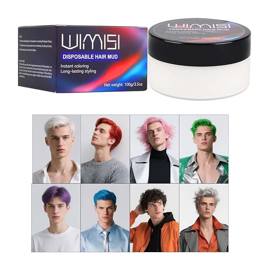 Temporary Hair Color Wax, Washable Styling Hair Clay, Instant White Hair Coloring Cream for Women Men Teens, DIY Hair Styling for Cosplay, Halloween & Parties (White)