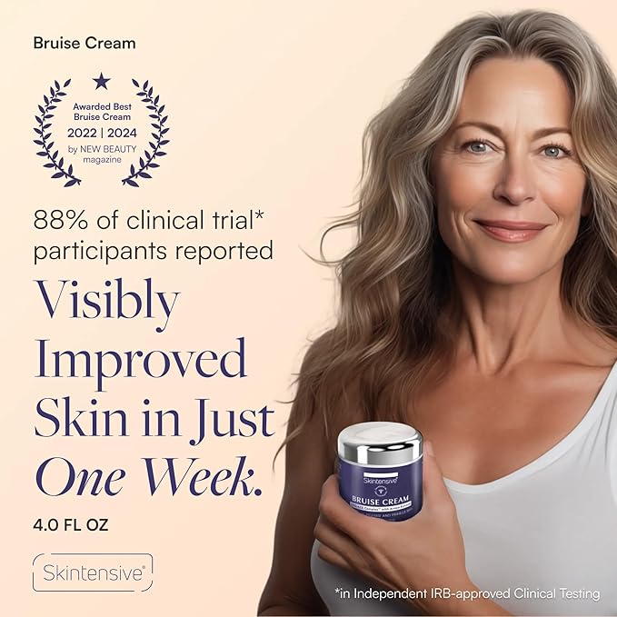 SKINTENSIVE Arnica Bruise Cream for Thin Skin - Moisturizing Arnica Cream, Vitamin K C and E, Skin Renewal, 4 Oz