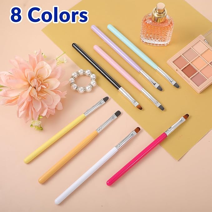 UV Gel Nail Brush, 8 PCS Poly Extension Gel Brush Nail Art Tips Builder Brushes Nails Painting Set French Tip Detail Remover Manicure Brushes Detail Nails Arts Brushs for Art Design