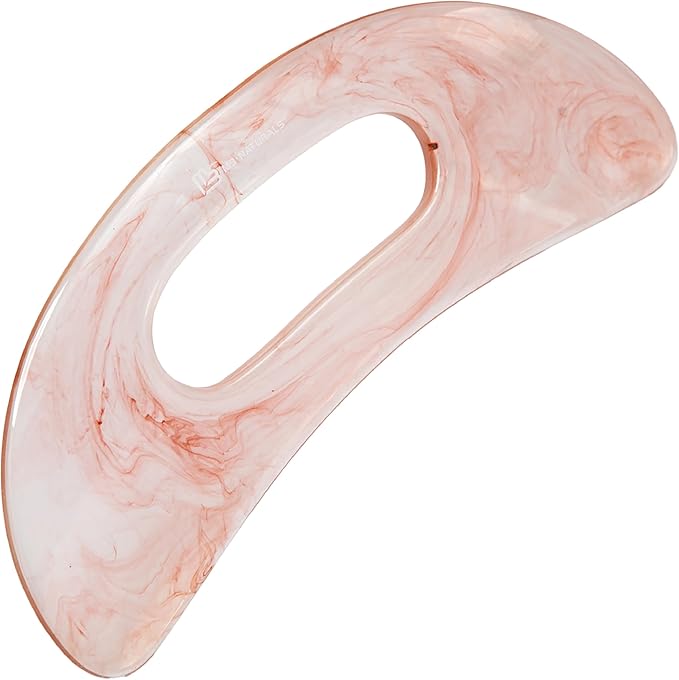M3 Naturals Large Body Gua Sha Tool for Lymphatic Drainage, Cellulite, Sculpting and Sore Muscles, Grip-Friendly with Smooth Resin & Ergonomic Design for Jawline, Neck, Thighs and Stomach Pink