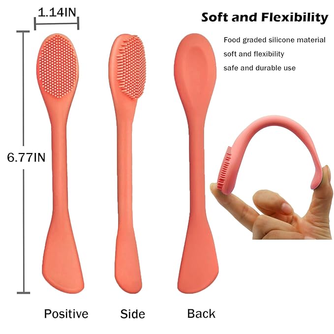 RamPula Silicone Face Mask Brush, Face Scrubber for Gentle Exfoliating & Hairless Moisturizers Applicator Tools for Apply Mud, Clay, Charcoal Mixed Mask, Cream, Lotion