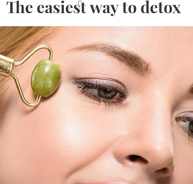 Natural Jade Roller– Gua Sha – Lymphatic Drainage Tool for Face, Neck, Body - Anti Aging Treatment – Reduces Wrinkles and Fine Lines