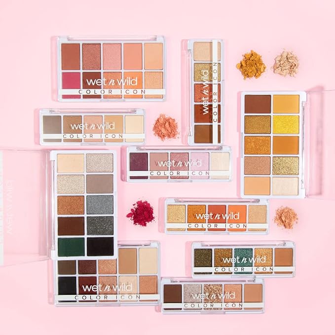wet n wild Color Icon Eyeshadow Makeup 5 Pan Palette, Matte, Shimmer, Metallic, Long Wearing, Rich Buttery Pigment, Cruelty Free - My Lucky Charm