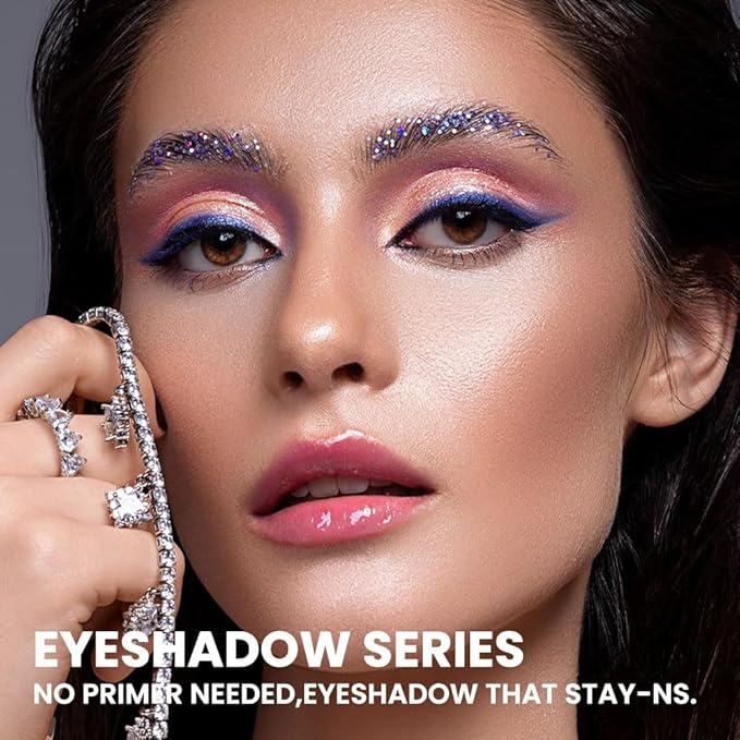 SUAKE Liquid Sparkling Glitter Eye Shadow – Rose Gold Cherry Eyeshadow, Eyeliner, Eyelid Shimmer Highlight Makeup, Highly Pigmented sombra de para ojos,Waterproof Quick-Drying (01Coral#)