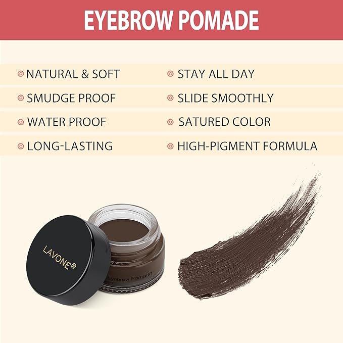 LAVONE Hair-Like Eyebrow Pen Makeup kit, Eyebrow Pencils for Women with Waterproof Microblading Eyebrow Pencil, Eyebrow Pomade, Eyeliner and Eyebrow Brush, Create Full, Natural Brows, Dark Brunette