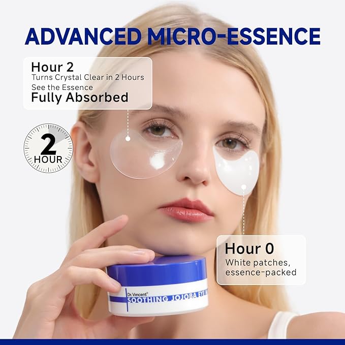 Peptide Jojoba Under Eye Patches, Firming Eye Patches Instant Reduces Dark Circles and Puffiness, Collagen Under Eye Mask for Bags Treatment, Wrinkles, 60 Pcs for Women