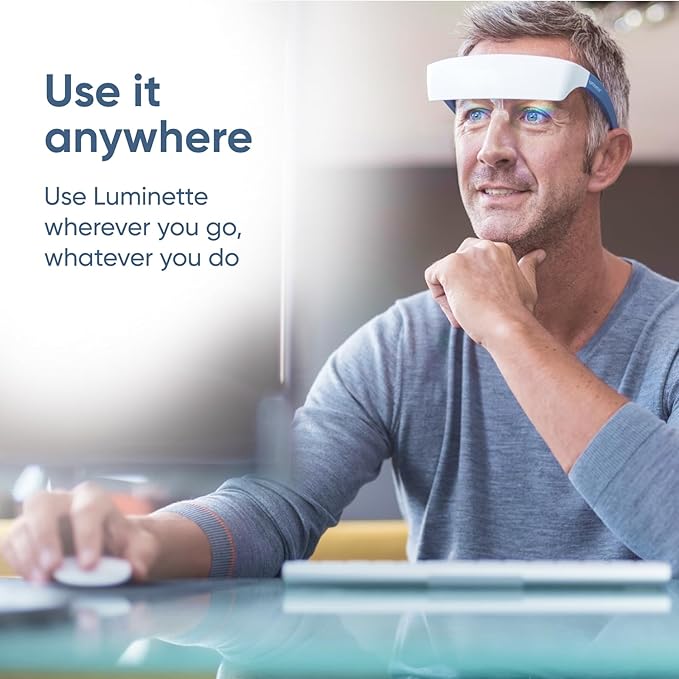 Luminette 2 Light Therapy Glasses (Updated 2024) - Wearable Happy Lamp - Natural Relief for Sleep Problems, Seasonal Mood Disorders, and Jet Lag - Portable Daylight Lamp