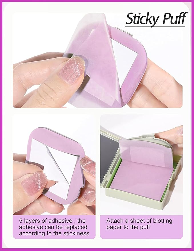 Oil Blotting Paper - 300 Sheets with Mirror, Puff & Refills, Absorbs Excess Face Oil, Controls Shine, Saves Makeup, The On-the-Go Essential for a Flawless, Matte Finish All Day