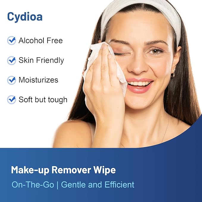 50 Count Makeup Remover Wipes Individually Wrapped, Travel Individual Wet Wipes Bulk, Gentle Cleansing for Face Mascara Lipstick, Single Makeup Removing Wet Wipes