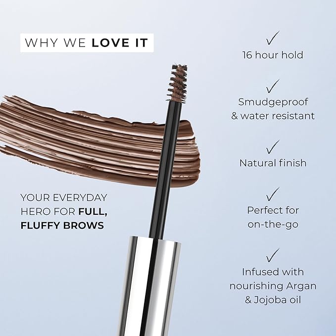 Wunderbrow Fluffy Brow Wax, 16 hour hold, Smudgeproof and Water resistant, Shade: Black/Brown