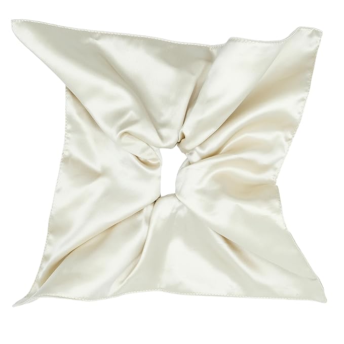 100% Mulberry Silk Scrunchies for Curly Hair, Thick Hair, and All Hair Types, 22 Momme 6A Grade, Girl Hair Ties, OEKO‑TEX Certified, Anti‑Frizz, Luxury Gift for Women, Cool Presents for Wife (Cream)