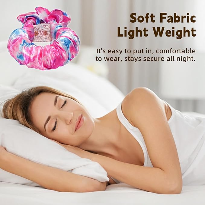 2 Pack Heatless Hair Curler Overnight to Sleep In,Heatless Curling Scrunchie for Women Soft Silk Lazy Rollers Headband for Long Hair Overnight. (2Brown)