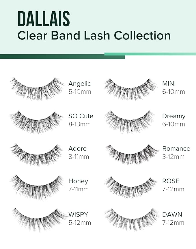 Natural Lashes Cat Eye False Eyelashes Wispy Eye Lashes Wispies Eyelashes C Curl Fake Eyelashes Natural Look Clear Band Lashes