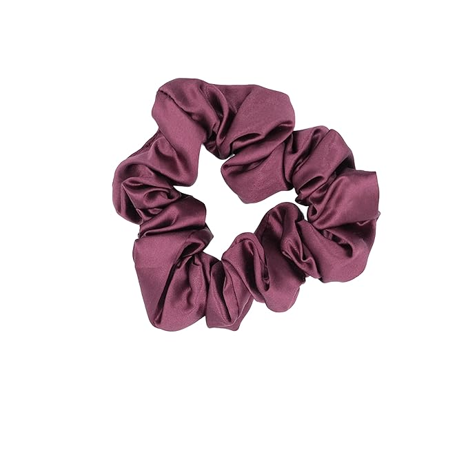 100% Mulberry Silk Scrunchies for Curly Hair, Thick Hair, and All Hair Types, 22 Momme 6A Grade, Girl Hair Ties, OEKO‑TEX Certified, Anti‑Frizz, Luxury Gift for Women, Cool Presents for Wife (Wine)