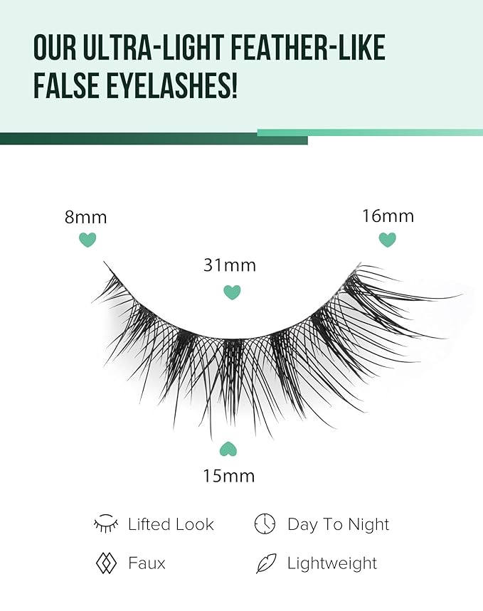 Manga Lashes Natural Look Anime Lashes Cosplay Fake Lashes 3D Wispy Eyelashes Asian False Eyelashes Japanese Eye Lashes Manhua Lashes Pack 7 Pairs Manga03