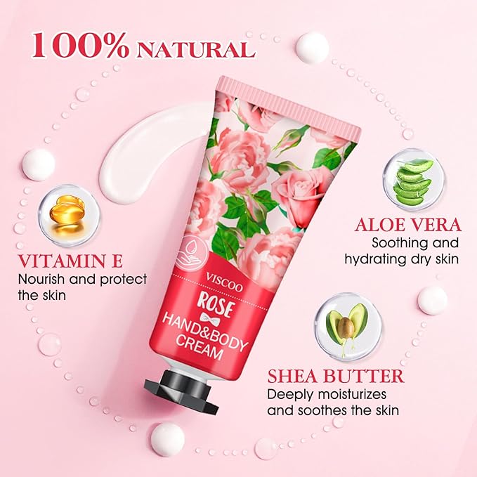 7 Pack Hand Cream Gifts Set for Women, Valentines Day Gifts for Her, Birthday Gifts for Women,Teacher Nurse Appreciation, Mini Moisturizing Hand Lotion Travel Size in Bulk for Dry Cracked Hands